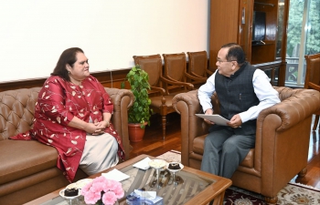 Hon. Minister of State for External Affairs Dr. Rajkumar Ranjan Singh welcomed first High Commissioner of Nauru to India H.E. Ms. Marlene Moses