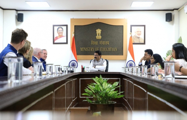 Hon. Education Minister Sh. Dharmendra Pradhan met with an Australian delegation