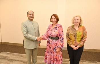 Hon. Lok Sabha Speaker Sh. Om Birla met President of Senate of Australia H.E. Hon Sue Lines at Halifax on sidelines of 65th Commonwealth Parliamentary Conference (23 August 2022)