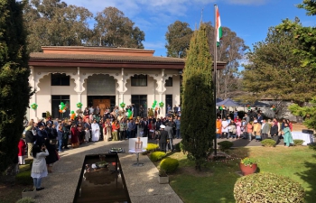 Flag hoisting ceremony to celebrate 77th Independence Day 2023 at HCI Canberra